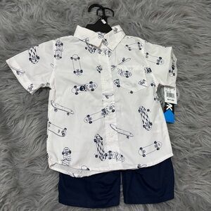 Tony Hawk Skateboard Print Kids Button Down Shirt set